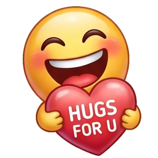 Cute smiley face, stickers, Whatssapp stickers, love, kiss me, valentine, Hugs
